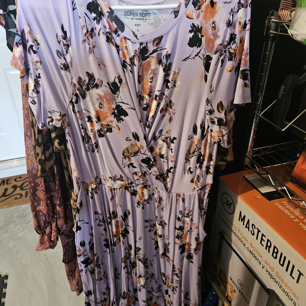 Women's Floral Dress - Purple